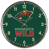 Minnesota Wild Chrome NHL Team Design Wall Clock - Taass discount
