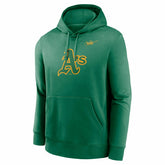 Oakland Athletics Cooperstown Logo Nike Club Fleece MLB Hoodie Green - Taass discount