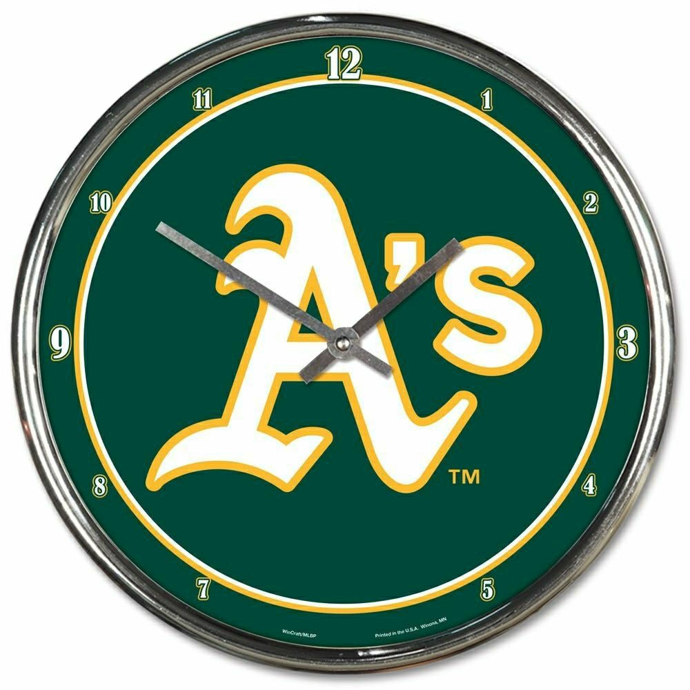 Athletics Chrome MLB Wall Clock - Taass discount