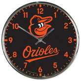 Baltimore Orioles Chrome MLB Team Design Wall Clock - Taass US