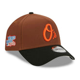 Baltimore Orioles Harvest New Era A-Frame Trucker MLB Cap Brown - Taass US