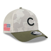 Chicago Cubs 2025 MLB Armed Forces 9FORTY M-Crown A-Frame Snapback Cap - Taass sale