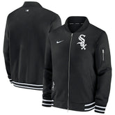 Chicago White Sox 2024 MLB Authentic Collection Nike Bomber Jacket Black - Taass near me