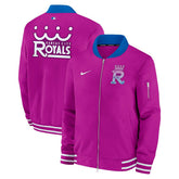 Kansas City Royals City Connect 2026 MLB Authentic Dugout Bomber Jacket Purple - Taass near me