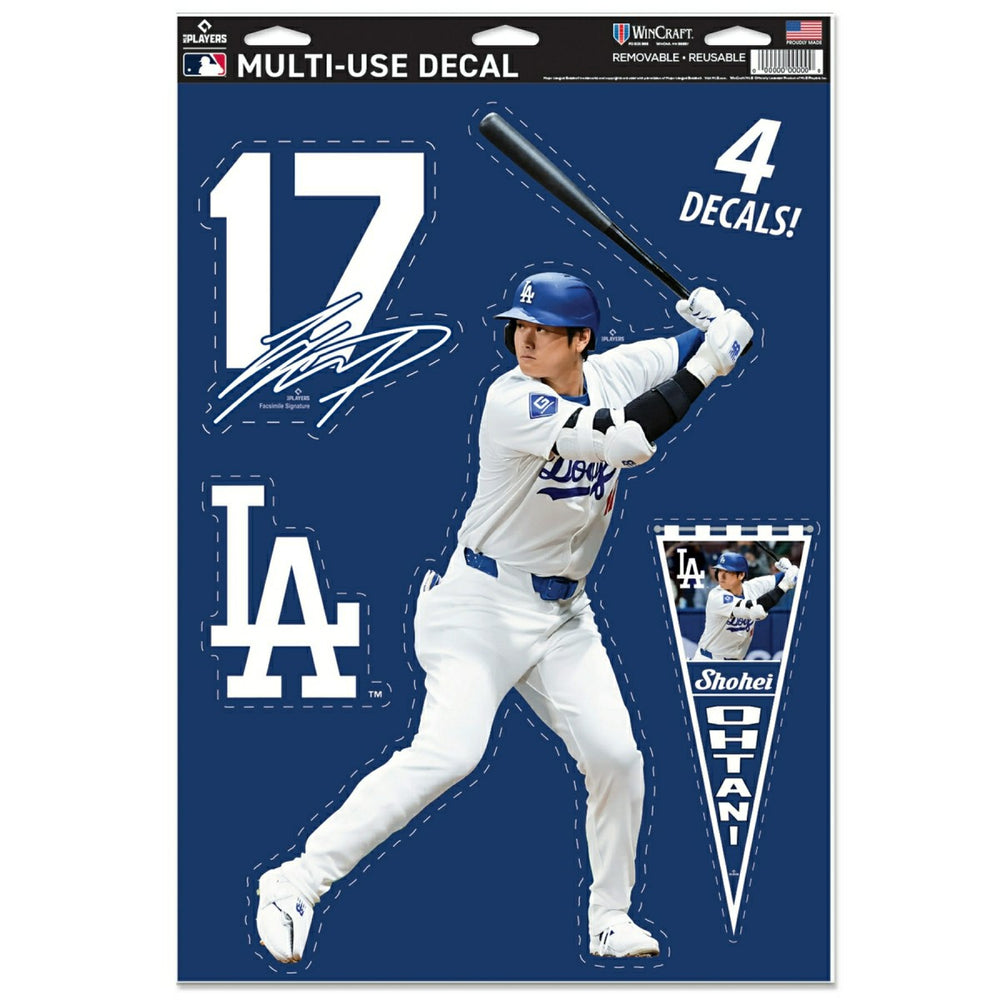 Shohei Ohtani #17 Los Angeles Dodgers Player MLB Decals Set (4 Pcs.) - Taass for sale