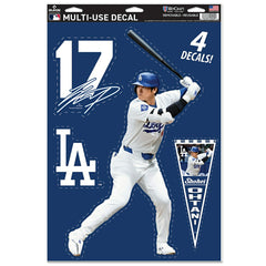 Shohei Ohtani #17 Los Angeles Dodgers Player MLB Decals Set (4 Pcs.) - Taass for sale