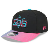 Miami Marlins MLB City Connect Stretch-Snap 9SEVENTY Cap Black - Taass discount