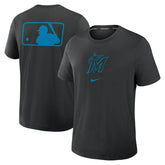 Miami Marlins Early Work 2025 MLB Authentic Nike Tri-Blend T-Shirt Black - Taass for sale