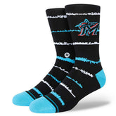 Miami Marlins Chalk Stance MLB Crew Socks Black - Taass sale