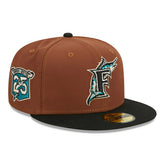 Florida Marlins Harvest New Era 59FIFTY Fitted MLB Cap Brown - Taass for sale