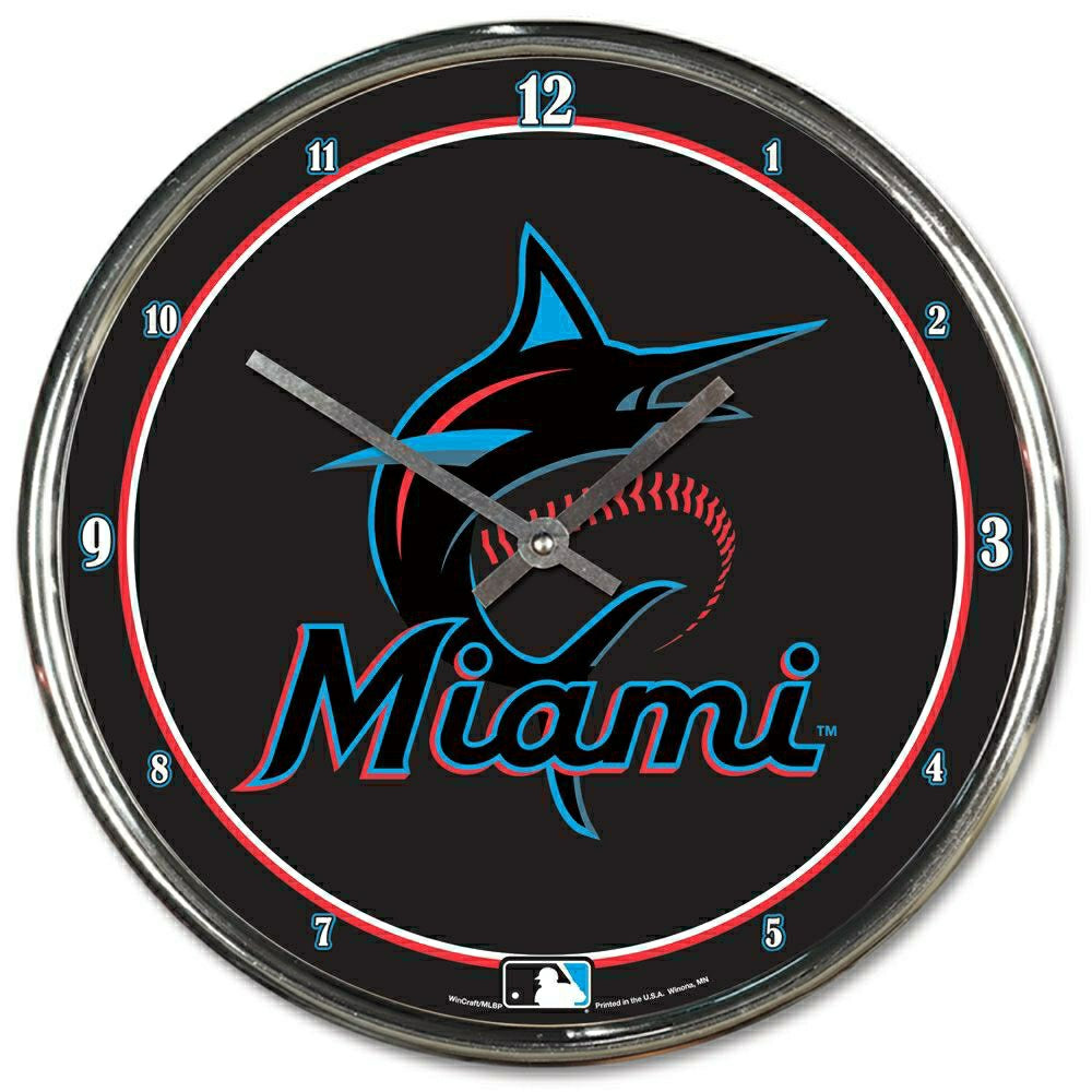 Miami Marlins WinCraft Chrome MLB Wall Clock - Taass online