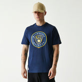 Milwaukee Brewers Team Logo New Era MLB T-Shirt Navy - Taass sale