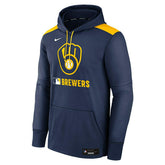 Milwaukee Brewers 2025 MLB Authentic Performance Therma Hoodie Navy - Taass US