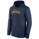 Milwaukee Brewers 2024 MLB Authentic Practice Nike Therma Hoodie Navy - Taass online