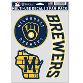 Milwaukee Brewers Multi-Use MLB Decals Set (3 Pcs.) - Taass for sale