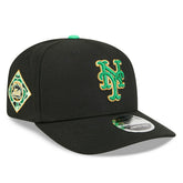 New York Mets 2026 St. Patrick's Day 9SEVENTY Stretch-Snap MLB Cap Black - Taass sale