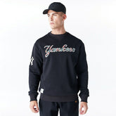 New York Yankees Tartan Infill MLB Crewneck Sweater Black - Taass sale
