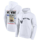 New York Yankees Championship Newspaper MLB Hoodie White - Taass discount