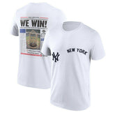 New York Yankees Championship Newspaper MLB T-Shirt White - Taass US