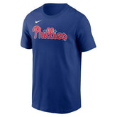 Philadelphia Phillies Fuse Wordmark Nike MLB T-Shirt Blue - Taass near me