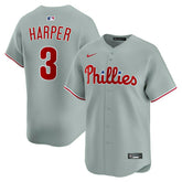 Bryce Harper #3 Philadelphia Phillies Nike Limited MLB Jersey Grey - Taass US