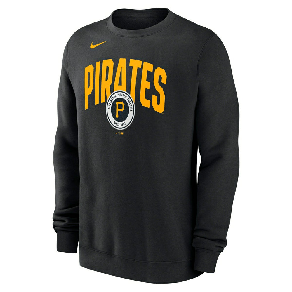 Pittsburgh Pirates Club Fleece MLB Pullover Crew Black - Taass for sale