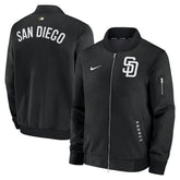San Diego Padres 2026 MLB Authentic Dugout Bomber Jacket Black - Taass online