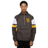 San Diego Padres MLB Quarter Zip Windbreaker Jacket Brown - Taass discount