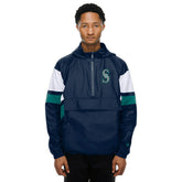 Seattle Mariners MLB Quarter Zip Windbreaker Jacket Navy - Taass near me