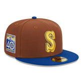 Seattle Mariners Harvest New Era 59FIFTY Fitted MLB Cap Brown - Taass sale