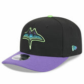 Tampa Bay Rays Official MLB City Connect Stretch-Snap 9SEVENTY Snapback Cap Black/Purple - Taass near me