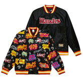 Atlanta Hawks Slap Sticker Reversible Lightweight Satin NBA Jacke Black - Taass near me