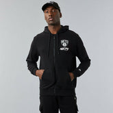 Brooklyn Nets Script New Era NBA Full-Zip Hoodie Black - Taass discount