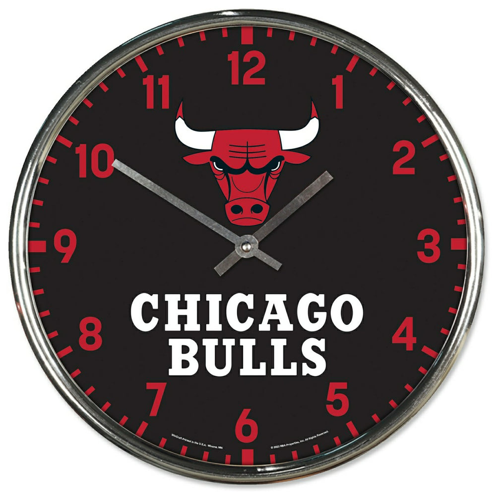 Chicago Bulls Chrome NBA Team Design Wall Clock - Taass US