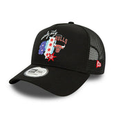 Chicago Bulls State New Era A-Frame Trucker NBA Cap Black - Taass sale