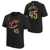 Donovan Mitchell #45 Cleveland Cavaliers Player NBA T-Shirt Black (YOUTH) - Taass sale