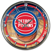 Detroit Pistons WinCraft Chrome NBA Wall Clock - Taass online