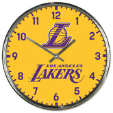 Los Angeles Lakers Chrome NBA Team Design Wall Clock - Taass discount