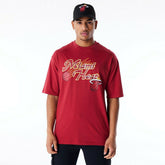 Miami Heat Script New Era Oversized NBA T-Shirt Red - Taass near me