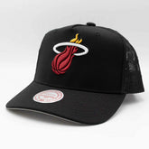 Miami Heat Mitchell & Ness Monogram NBA Trucker Cap Black - Taass for sale