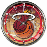 Miami Heat WinCraft Chrome NBA Wall Clock - Taass for sale