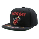 Miami Heat Front Loaded Mitchell & Ness Snapback NBA Cap Black - Taass US