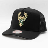 Milwaukee Bucks Mitchell & Ness Monogram NBA Trucker Cap Black - Taass US