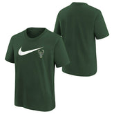 Milwaukee Bucks Nike Swoosh Logo NBA T-Shirt Green (YOUTH) - Taass near me