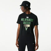 New Era Milwaukee Bucks Team Graphic Basketball T-Shirt Black - Taass US