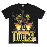 Milwaukee Bucks Big Face 4.0 Heavyweight Mitchell & Ness NBA T-Shirt Black - Taass US