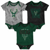 Milwaukee Bucks Game Time NBA Baby Bodysuit Set (3-Piece) - Taass online