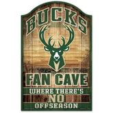 Milwaukee Bucks WinCraft NBA Fan Cave Wood Sign - Taass for sale