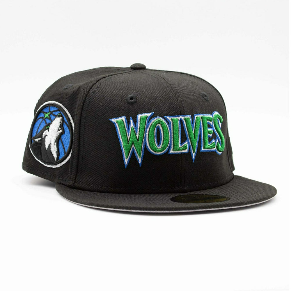 Minnesota Timberwolves WOLVES 59FIFTY Fitted NBA Cap Black - Taass for sale