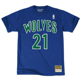 Kevin Garnett #21 Minnesota Timberwolves Mitchell & Ness NBA Tee Blue - Taass discount